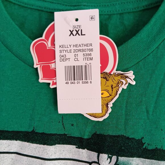 Women's XXL HEATHER GREEN GRINCH TEE / sleep shirt NWT - Picture 2 of 4